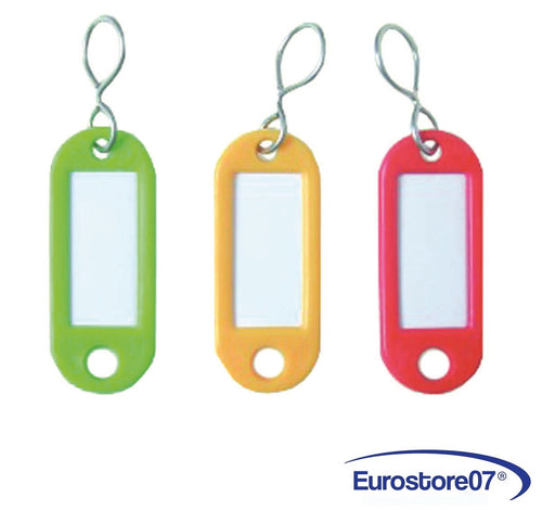 TARGHETTA PORTACARTELLINI CON GANCIO AD ESSE in plastica colori assortiti PZ 200