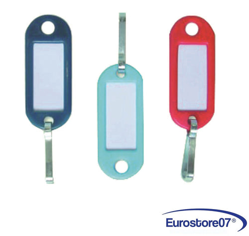 TARGHETTA PORTACARTELLINI CON MOSCHETTONE in plastica colori assortiti PZ 200