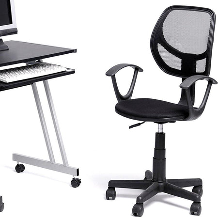 Sedia Girevole Casa Ufficio Cameretta Scrivania Ergonomica 5 Ruote Traspirante Nero