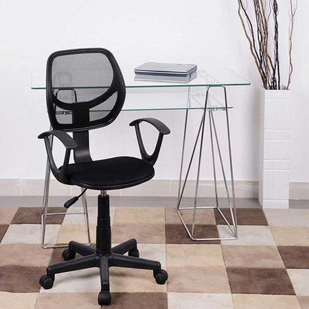 Sedia Girevole Casa Ufficio Cameretta Scrivania Ergonomica 5 Ruote Traspirante Nero