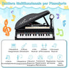Tastiera Musicale Giocattolo Pianoforte per Bambini Nero 31 Tasti e Microfono