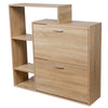Scarpiera Doppia Profondità con Libreria 4 Ripiani Salvaspazio 102x25x98 cm Quercia