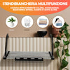 Stendino Pieghevole Salvaspazio Estensibile Stendibiancheria da Balcone Finestra