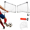 Set 2 Porte da Calcio 92x64 cm con Pallone e Gonfiatore Gioco per Bambini 3+