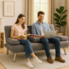 Divano Convertibile Letto 2in1 Portabibite e Cuscini Tessuto Moderno Reclinabile Grigio