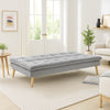 Divano Letto Reclinabile 3Posti in Tessuto Nordico con Gambe Legno Naturale Grigio