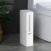 Set Scopino WC con Cestino Bagno 2 in 1 Salvaspazio Bianco con Portascopino