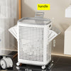 Portabiancheria con Ruote 60L Bianco Cassetti Separatori Anti Odore con Coperchio Rimovibile