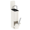 Set Scopino WC con Cestino Bagno 2 in 1 Salvaspazio Bianco con Portascopino