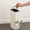 Set Scopino WC con Cestino Bagno 2 in 1 Salvaspazio Bianco con Portascopino