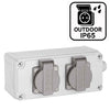 Cassetta Multipresa Elettrica Esterno da Parete 2 Prese Shucko Impermeabili IP54