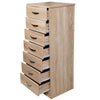 Cassettiera 7 Cassetti Multiuso Settimino Moderno Salvaspazio in Legno Mdf 116cm Quercia