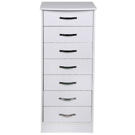 Cassettiera 7 Cassetti Multiuso Settimino Moderno Salvaspazio in Legno Mdf 116cm Bianco