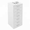 Cassettiera 7 Cassetti Multiuso Settimino Moderno Salvaspazio in Legno Mdf 116cm Bianco