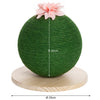 Tiragraffi Gatto Sfera Palla in Corda Canapa con Base Legno Verde con Fiore