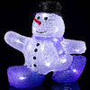 Pupazzo di Neve Natalizio Acrilico 24 Led Bianco Decorazione Luminosa Interno Esterno