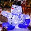 Pupazzo di Neve Natalizio Acrilico 24 Led Bianco Decorazione Luminosa Interno Esterno