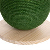 Tiragraffi Gatto Sfera Palla in Corda Canapa con Base Legno Verde con Fiore
