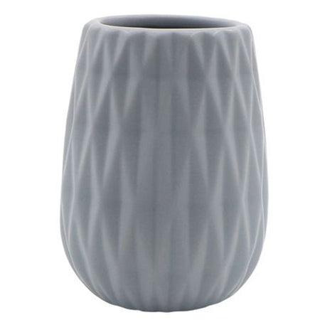Bicchiere Porta Spazzolini Colore Grigio Lavorato Accessori Arredo Bagno 79951