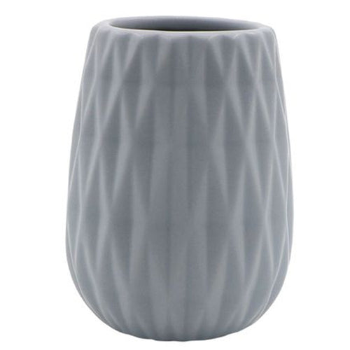 Bicchiere Porta Spazzolini Colore Grigio Lavorato Accessori Arredo Bagno 79951