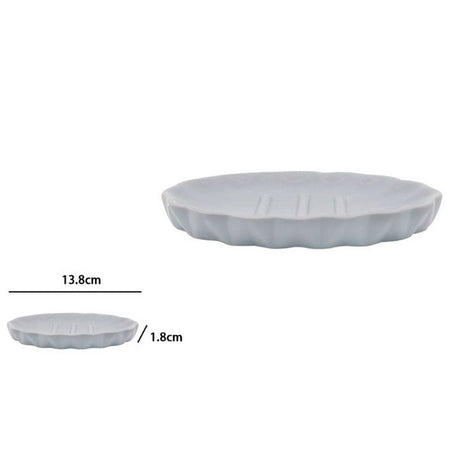 Piatto Piattino Porta Sapone Saponetta Accessori Arredo Bagno Grigio Decorata 79952