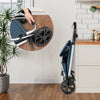 Carrello Spesa Pieghevole 56L Blu Borsa Termica Trolley Portaspesa con Tracolla