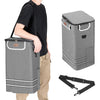 Carrello Spesa Pieghevole 56L Grigio Borsa Termica Trolley Portaspesa e Tracolla