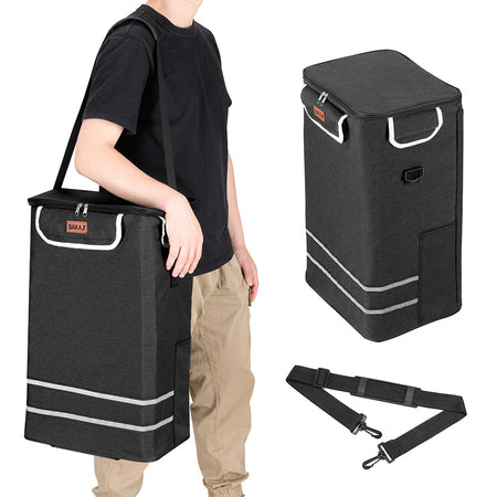 Carrello Spesa Montascale 56L Nero Borsa Termica Trolley Portaspesa con Tracolla