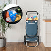 Carrello Spesa Montascale 56L Blu Borsa Termica Trolley Portaspesa con Tracolla