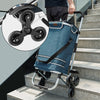 Carrello Spesa Montascale 56L Blu Borsa Termica Trolley Portaspesa con Tracolla
