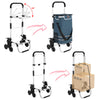 Carrello Spesa Montascale 56L Blu Borsa Termica Trolley Portaspesa con Tracolla