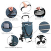 Carrello Spesa Montascale 56L Blu Borsa Termica Trolley Portaspesa con Tracolla