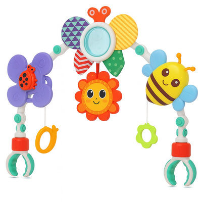 Giostrina Arco per Neonati con Suono e Clip Regolabili Giocattolo Educativo Culla Passeggino