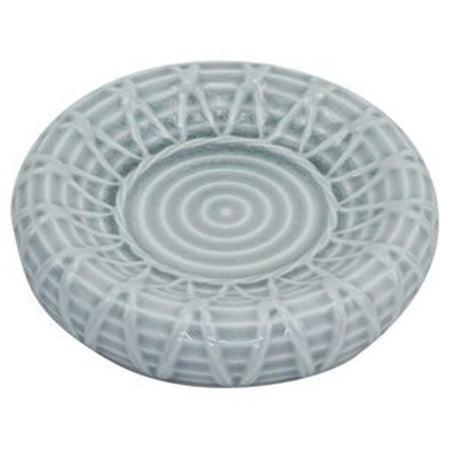 Piatto Piattino Porta Sapone Saponetta Bagno Ceramica Grigio Effetto Rete 79280