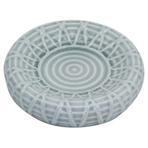 Piatto Piattino Porta Sapone Saponetta Bagno Ceramica Grigio Effetto Rete 79280