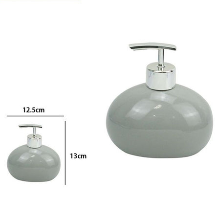 Dispenser Per Sapone Liquido Ceramica Grigio Dosatore Moderno Arredo Bagno 79252