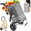 Carrello Spesa Pieghevole 50LT con Borsa Termica Trolley Porta Spesa 2 Ruote Grigio