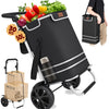 Carrello Spesa Pieghevole 50LT con Borsa Termica Trolley Porta Spesa 2 Ruote Nero