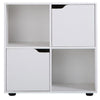 Mobile Base Libreria Bassa 4 Ripiani 2 Ante Legno MDF 60x29x60 Design Moderno Bianco
