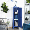 Armadietto Spogliatoio in Metallo con Chiave 1 Anta 3 Scomparti 138x38,5x38,5 Blu