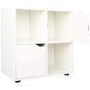Mobile Base Libreria Bassa 4 Ripiani 2 Ante Legno MDF 60x29x60 Design Moderno Bianco