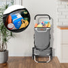 Carrello Spesa Montascale 50L Pieghevole con Borsa Termica Impermeabile 6 Ruote Grigio