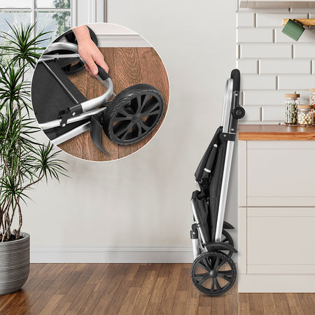 Carrello Spesa Pieghevole 50LT con Borsa Termica Trolley Porta Spesa 2 Ruote Nero