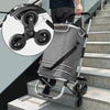 Carrello Spesa Montascale 50L Pieghevole con Borsa Termica Impermeabile 6 Ruote Grigio