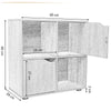 Mobile Base Libreria Bassa 4 Ripiani 2 Ante Legno MDF 60x29x60 Design Moderno Acero