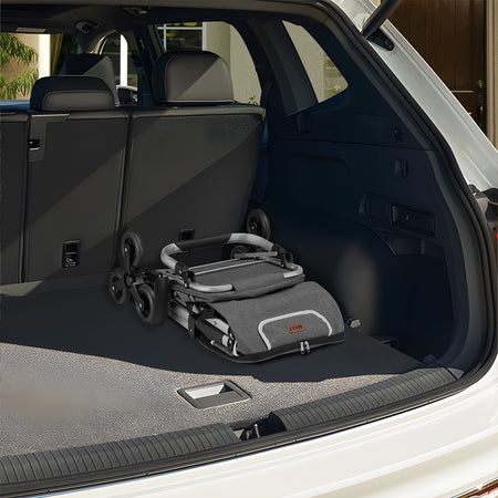 Carrello Spesa Montascale 50L Pieghevole con Borsa Termica Impermeabile 6 Ruote Grigio