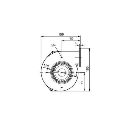 Ventilatore centrifugo G2E108-AA01-56 per stufa a pellet 14706062
