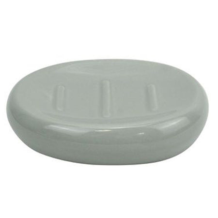 Piattino Per Sapone Ceramica Grigio Portasaponetta Moderno Accessori Bagno 79254