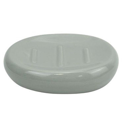 Piattino Per Sapone Ceramica Grigio Portasaponetta Moderno Accessori Bagno 79254