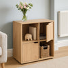 Mobile Base Libreria Bassa 4 Ripiani 2 Ante Legno MDF 60x29x60 Design Moderno Acero